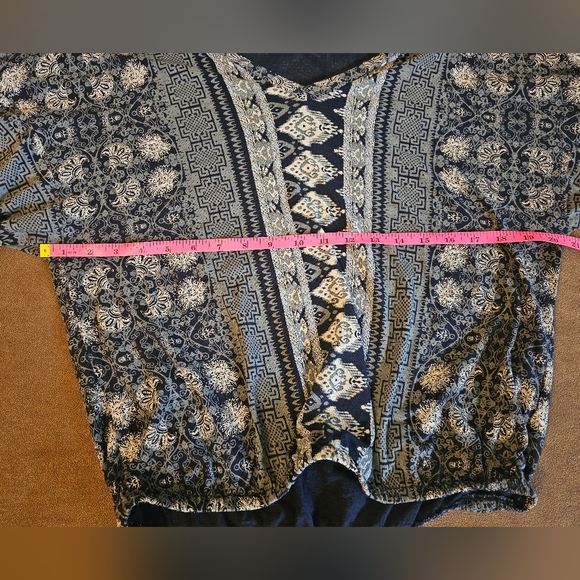 Lucky Brand 3/4 Sleeve Abstract Print Blouson Size M - Picture 5 of 11